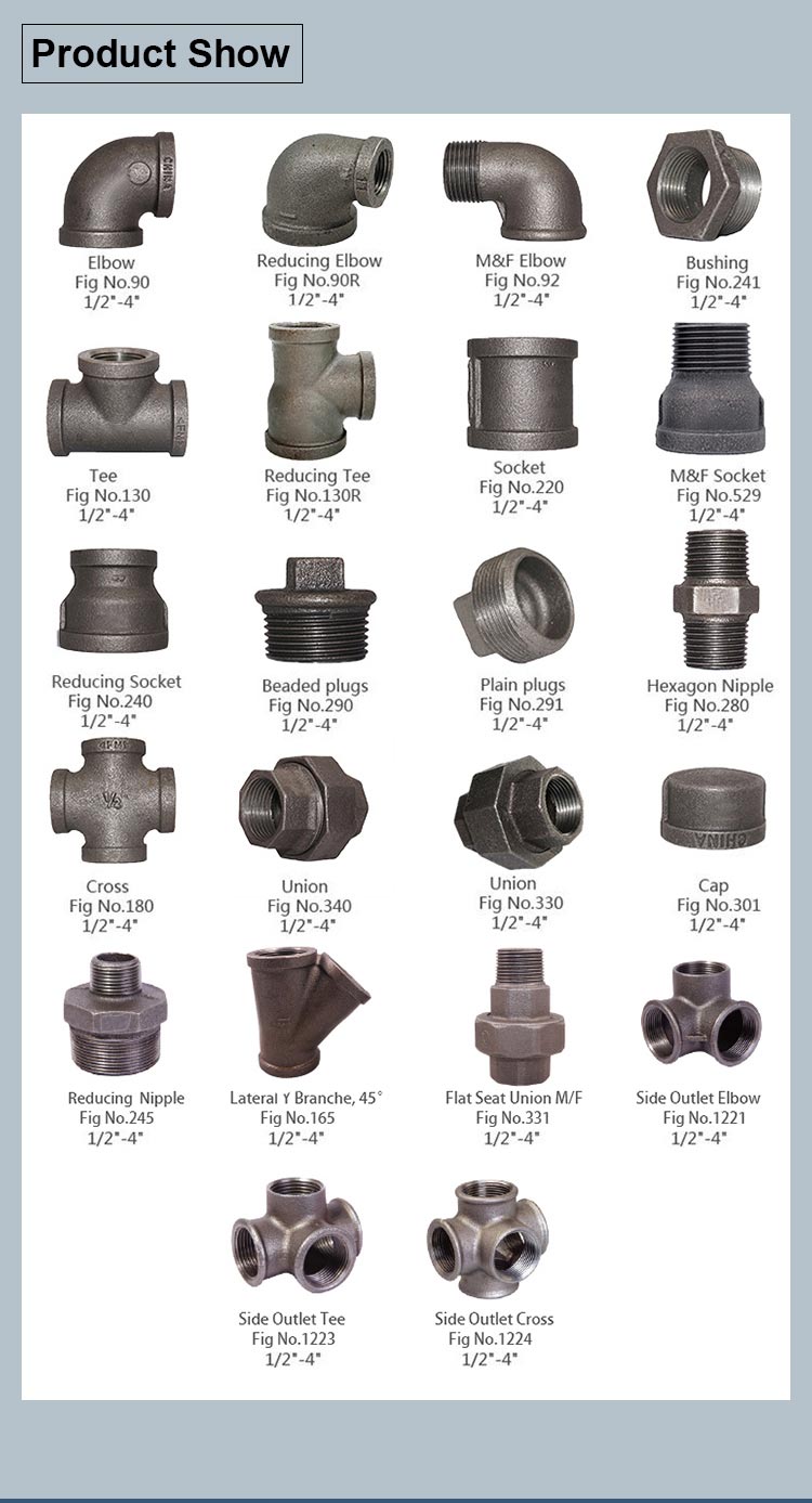 malleable pipe fitting types