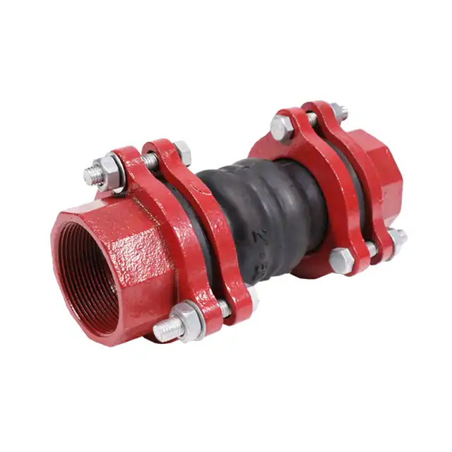 Leyon Fire Pump Room Threaded Union Red Coating Rubber Flexible Joint