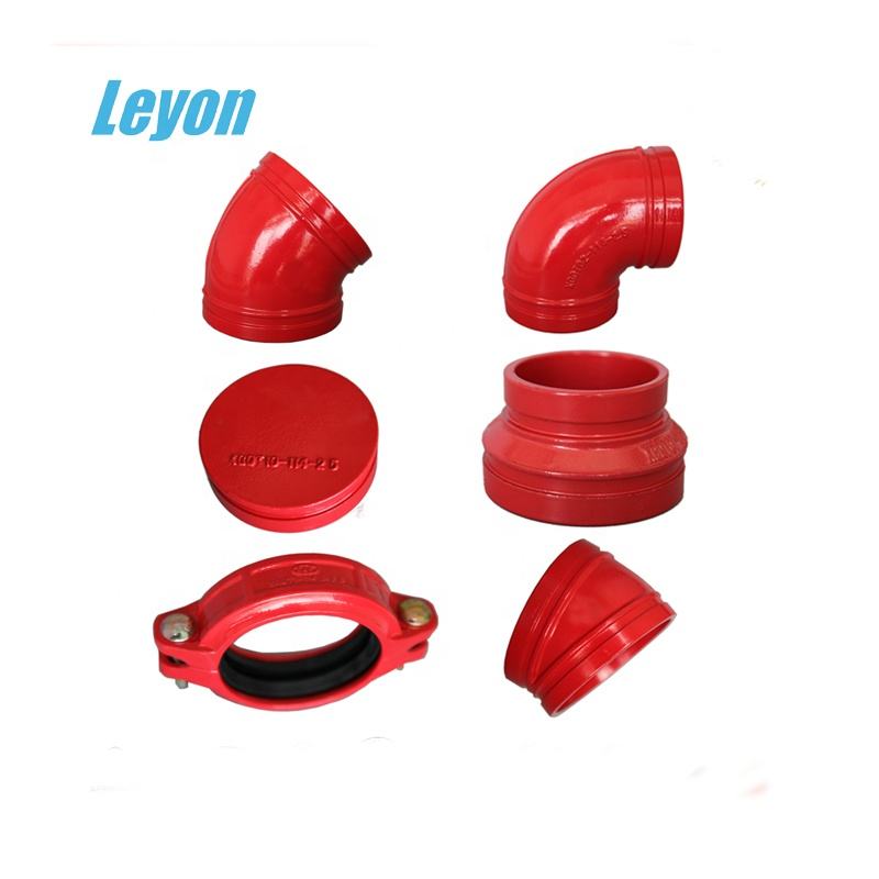 Leyon FM ULمكونات أنابيب إطفاء الحريق، مكونات أنابيب الأخدود، نظام مكافحة الحريق، غطاء نهاية أنبوب من حديد الزهر المرن الدكتايل